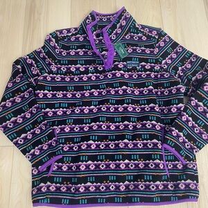 NEW Women’s LL BEAN AZTEC Fleece Pullover Winter Size Large Petite
